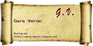 Gere Veron névjegykártya